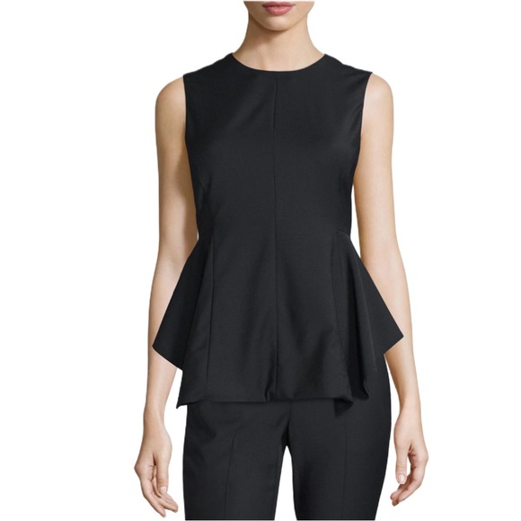 Theory Black Peplum Sleeveless Blouse/Top - Kalsing (Size Small Petite)